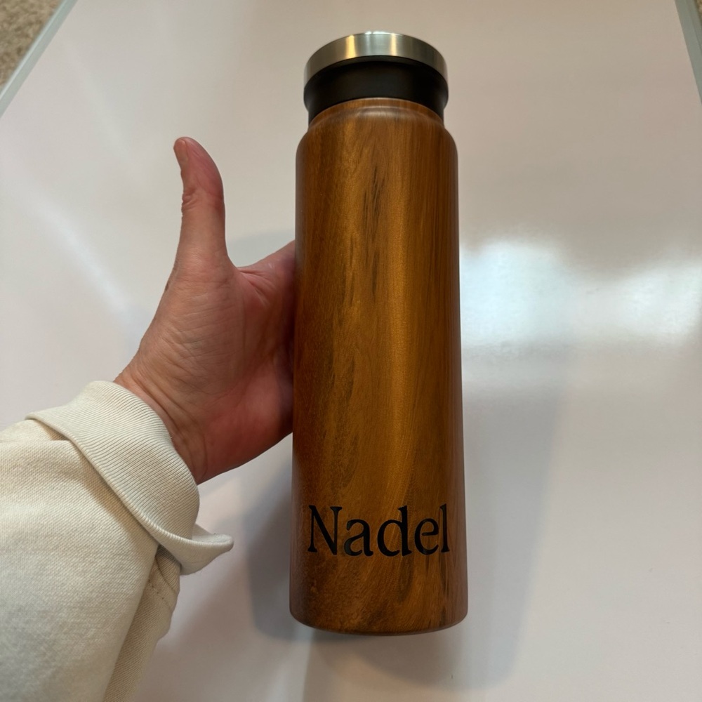 Brown wood tone Insulated Water Bottle